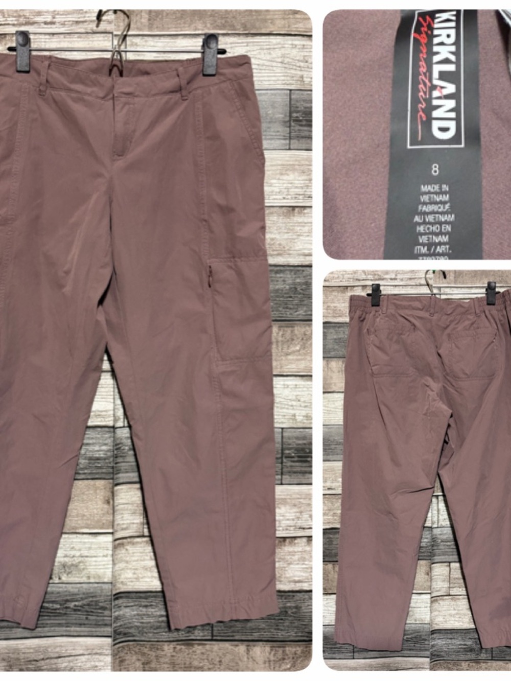 Kirkland Signature Travel Pant Women 8 Lightweight Stretch Hiking Inseam 25 READ